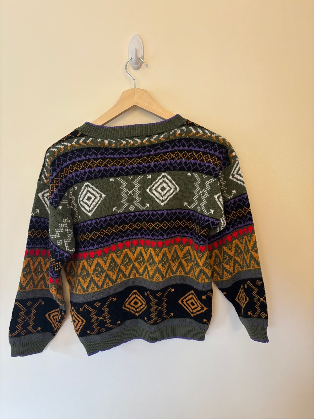 Vintage Multi-Color Geometric Crewneck Sweater
